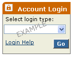 What the login area looks like